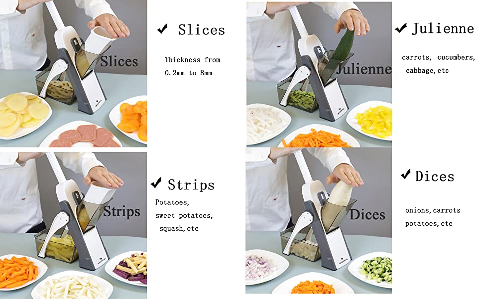 Original Brava Spring Slicer Food Cutter New  5 IN 1 Mandolin Cutter & Slicer