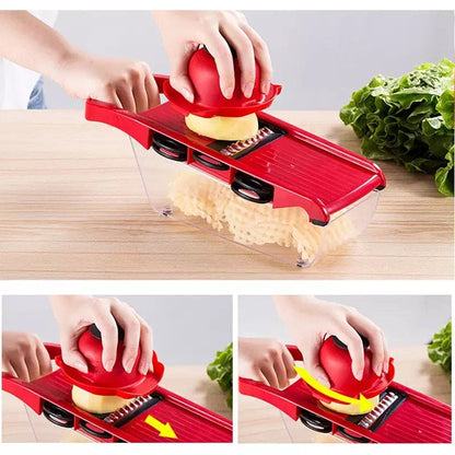 Creative 6 in 1 Vegetable Cutter, Multi Cutter Grater for Vegetables, Dicing Blades Slicer Shredder, Drain Grater Chopper Kitchen Accessories Tool,  Mandolin Slicer Vegetable Grater