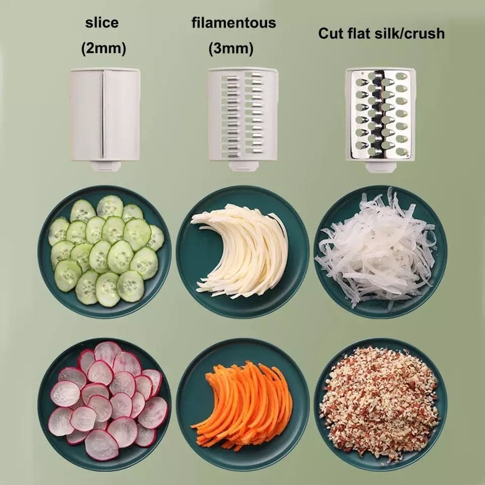Amazing Multifunctional Vegetable Slicer Cutter Chopper, Veget Graters Shredders Fruit Kitchen Tool French Fry, Multifunction Manual Round Cutter Potato Spiralizer